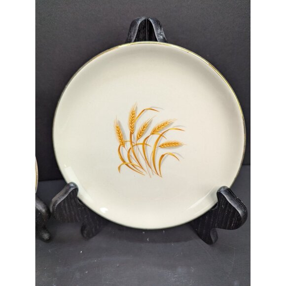 Vintage Golden Wheat Made in USA 22K Gold 6 Inch Dessert Side Plate Lot of 3 - Picture 3 of 6